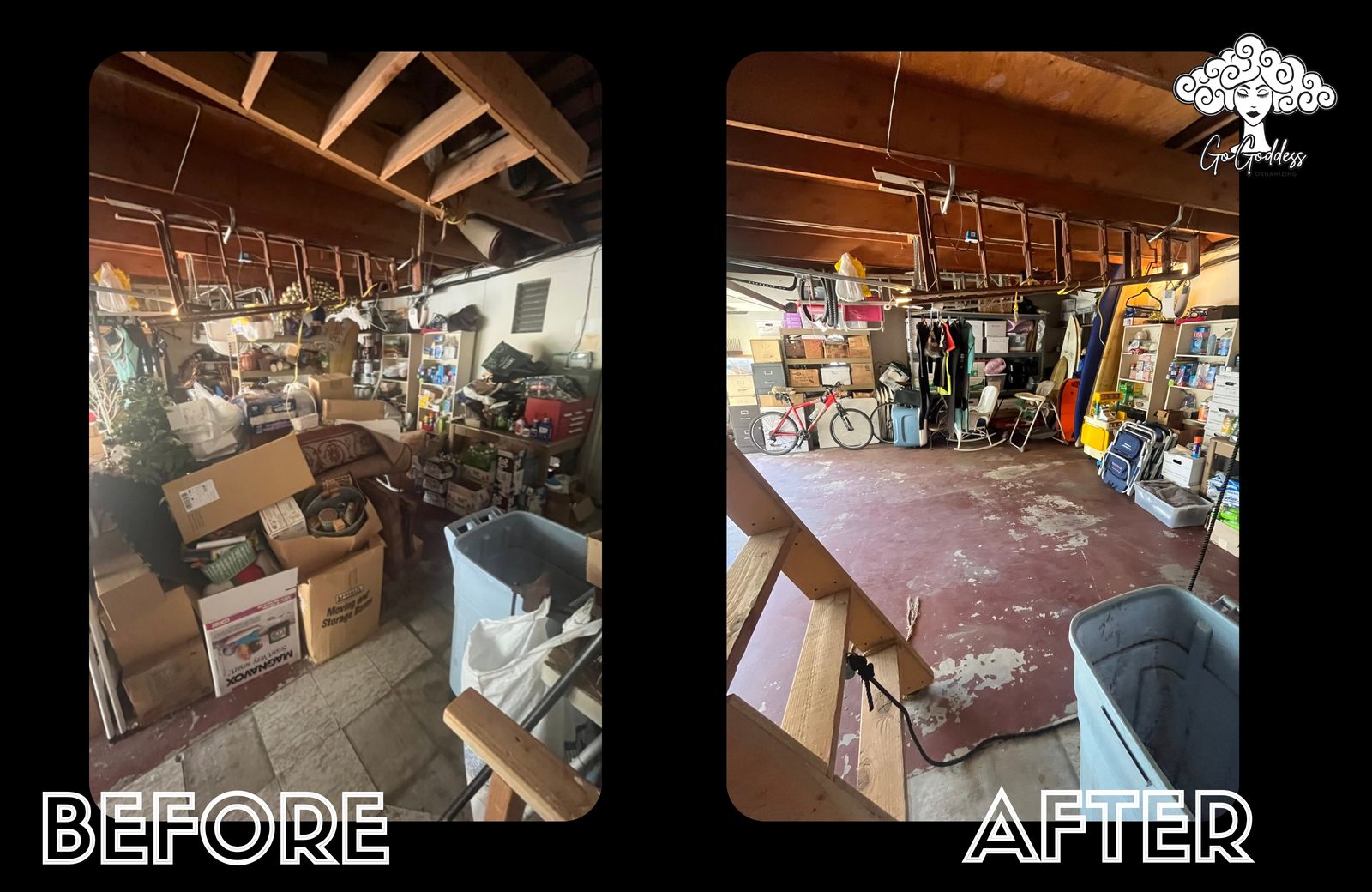 Garage before and after