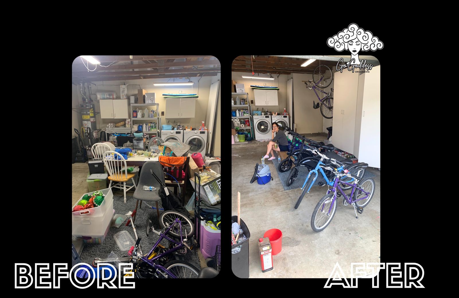 Garage before and after