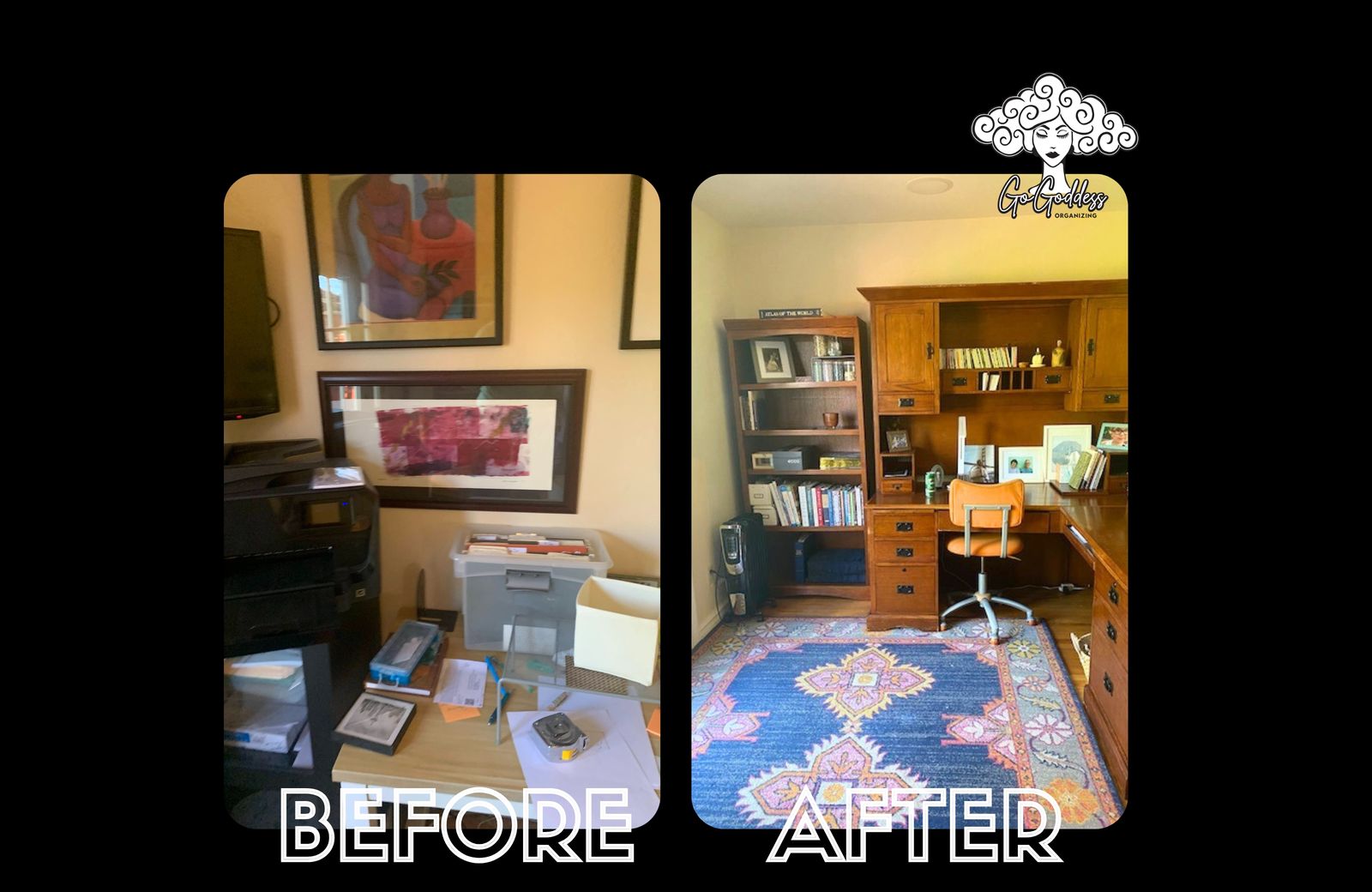 Home office before and after