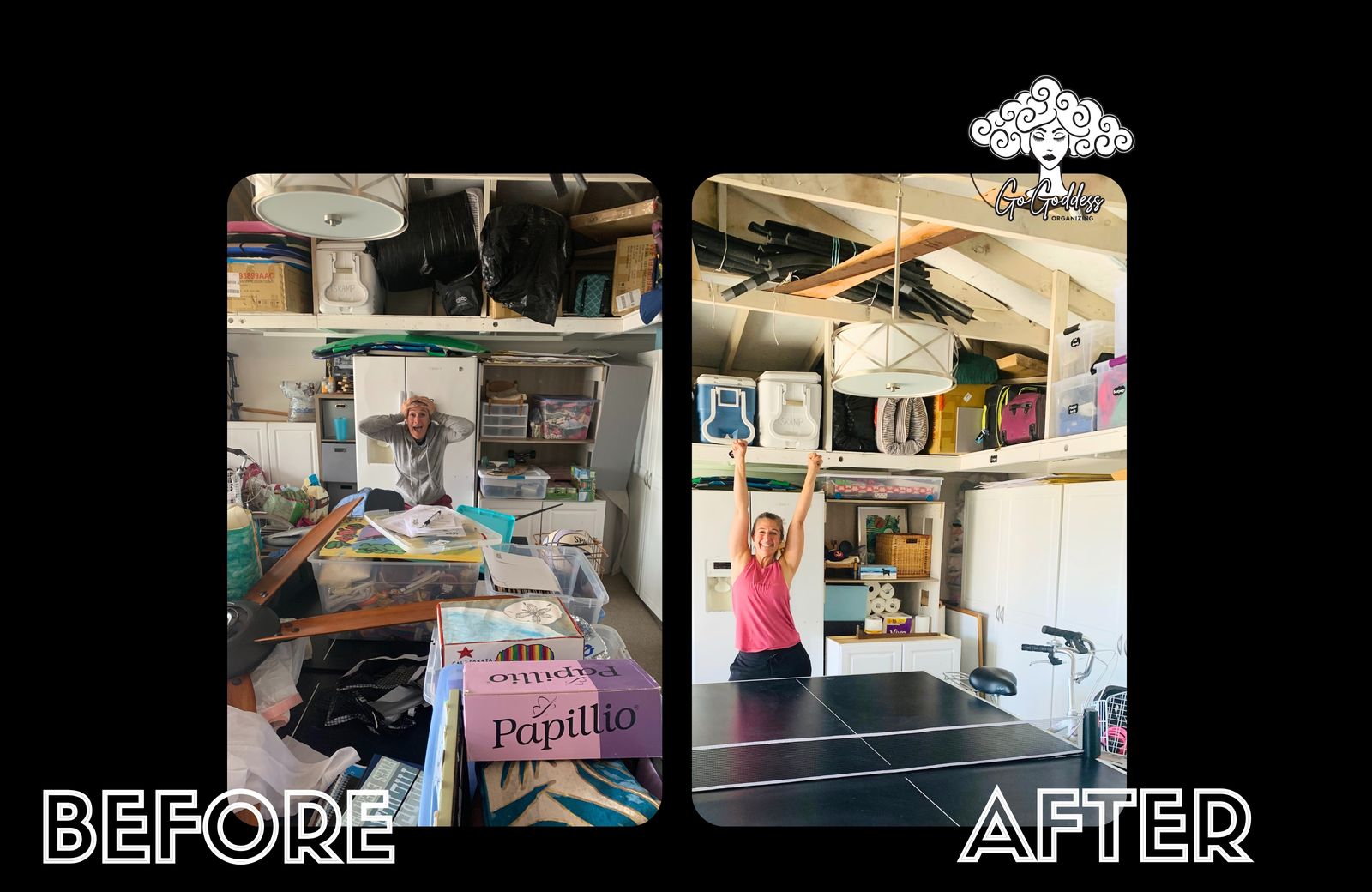 Craft and play room before and after